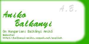 aniko balkanyi business card